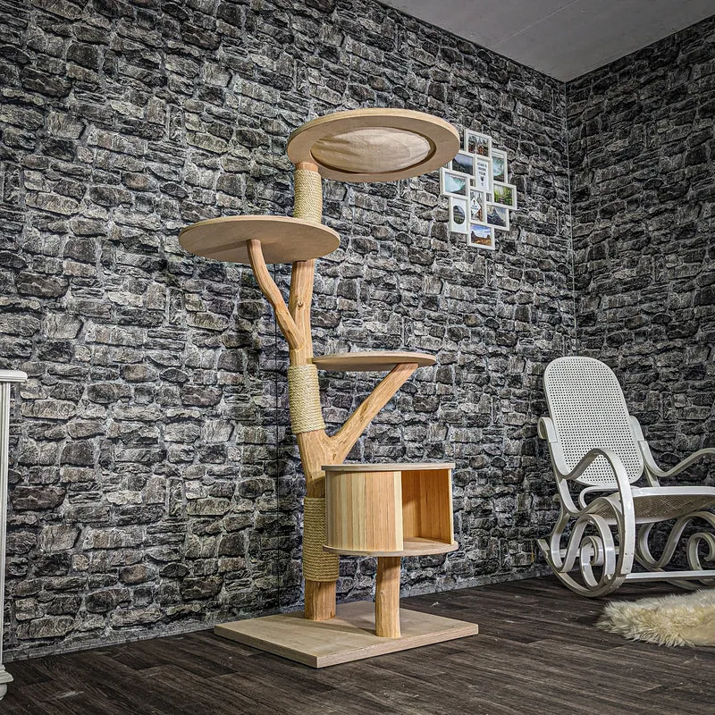 Naturkratzbaum 3242 Kratzbaum Natur Holz Design 160 cm hoch Katzenbaum