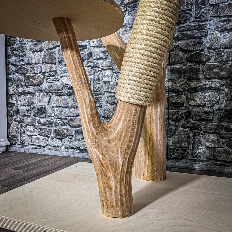 Naturkratzbaum 3240 Kratzbaum Natur Holz Design 195 cm hoch Katzenbaum