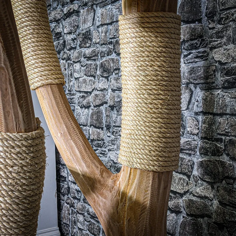 Naturkratzbaum 3240 Kratzbaum Natur Holz Design 195 cm hoch Katzenbaum