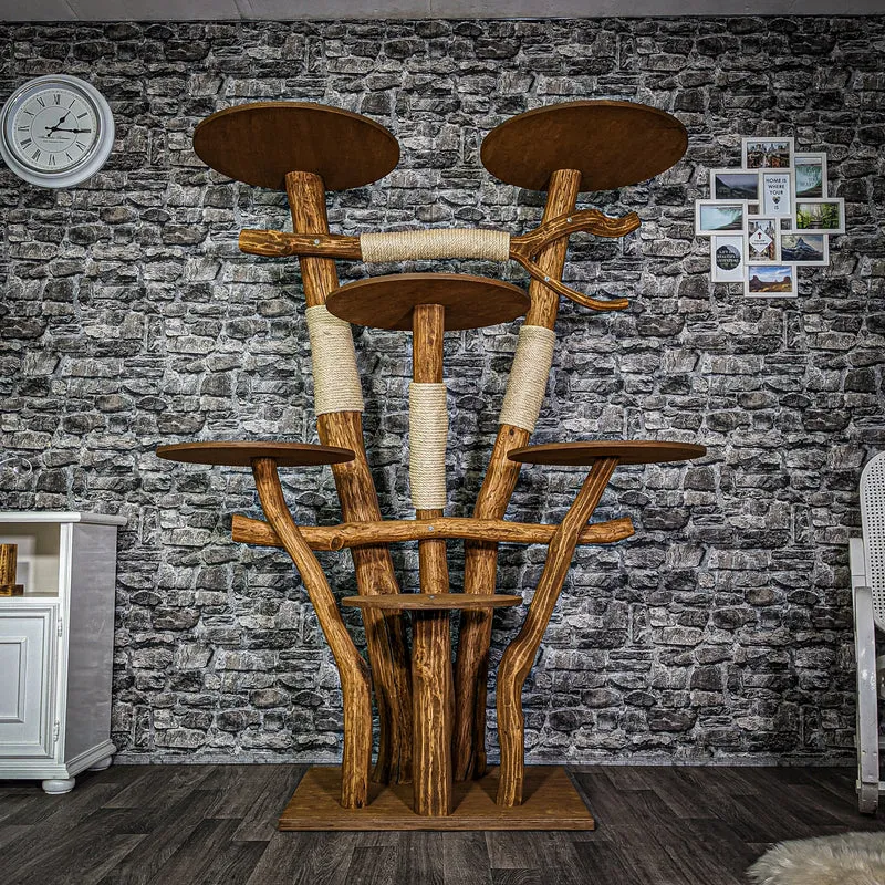 RESERVIERT Outdoor Naturkratzbaum 3173 Kratzbaum Natur Holz Design 180 cm hoch Katzenbaum