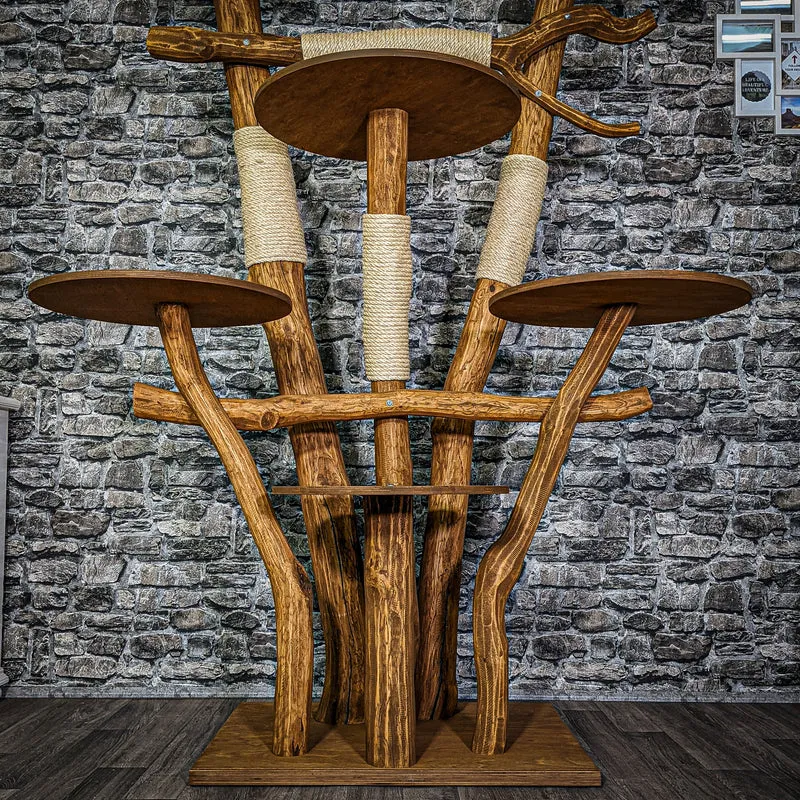 RESERVIERT Outdoor Naturkratzbaum 3173 Kratzbaum Natur Holz Design 180 cm hoch Katzenbaum