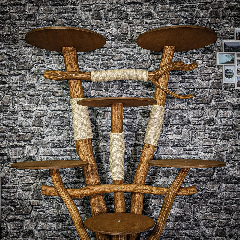 RESERVIERT Outdoor Naturkratzbaum 3173 Kratzbaum Natur Holz Design 180 cm hoch Katzenbaum