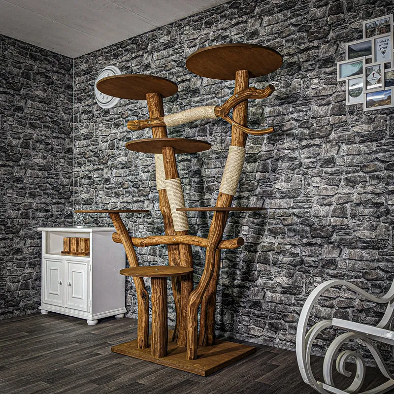 RESERVIERT Outdoor Naturkratzbaum 3173 Kratzbaum Natur Holz Design 180 cm hoch Katzenbaum