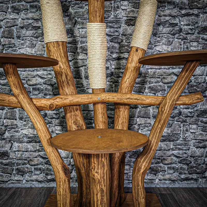 RESERVIERT Outdoor Naturkratzbaum 3173 Kratzbaum Natur Holz Design 180 cm hoch Katzenbaum
