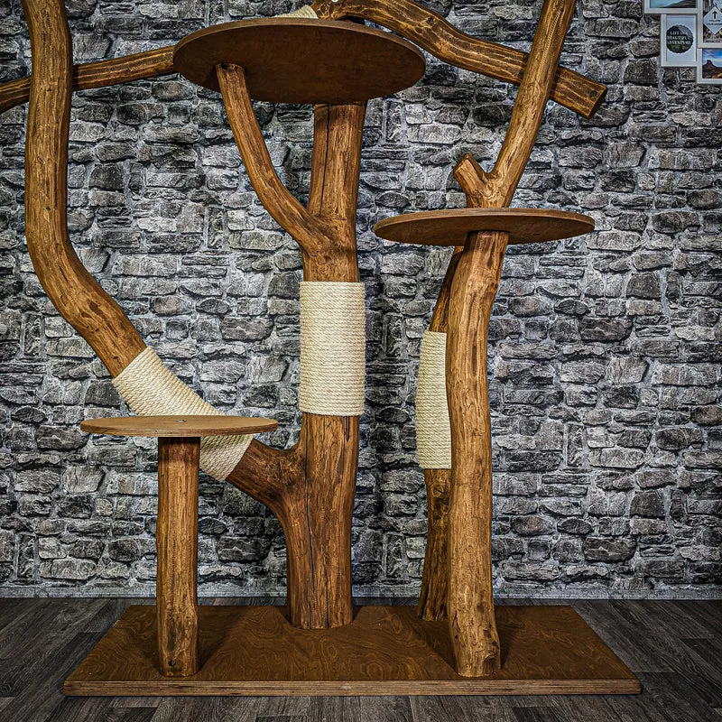 Outdoor Naturkratzbaum 3172 Kratzbaum Natur Holz Design 195 cm hoch Katzenbaum