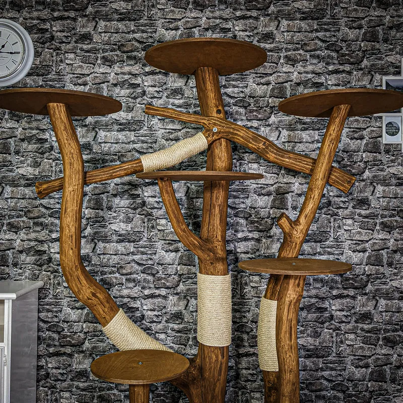 Outdoor Naturkratzbaum 3172 Kratzbaum Natur Holz Design 195 cm hoch Katzenbaum