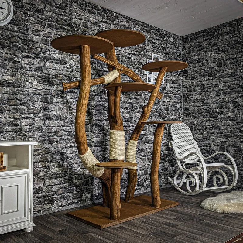 Outdoor Naturkratzbaum 3172 Kratzbaum Natur Holz Design 195 cm hoch Katzenbaum