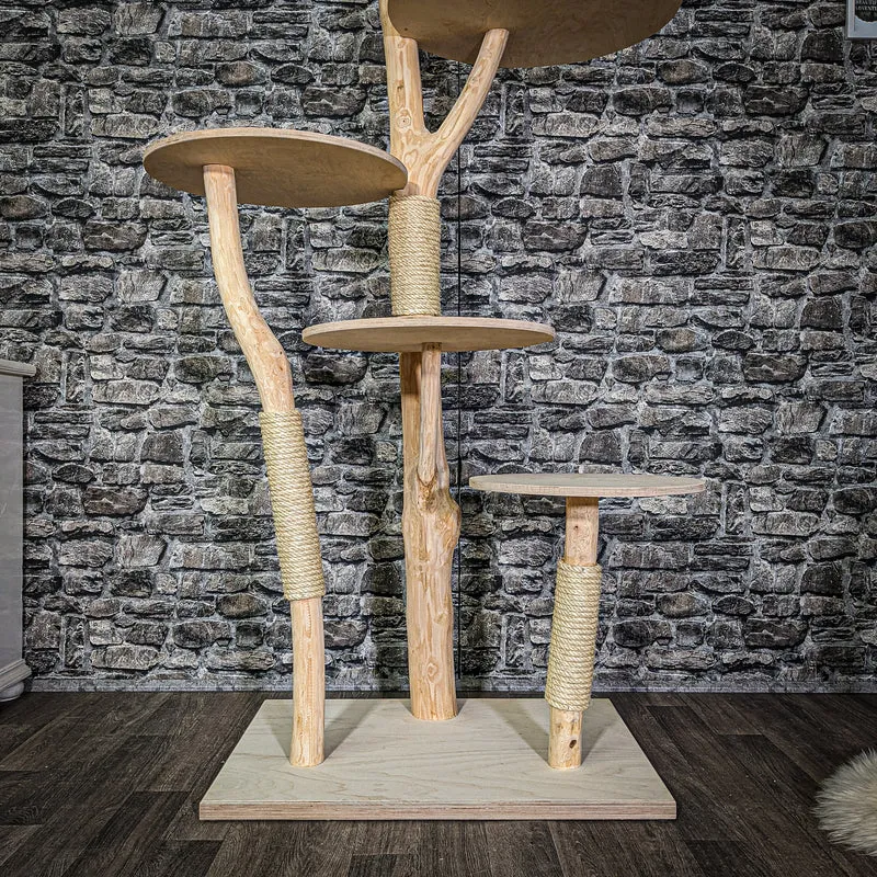 Naturkratzbaum 3167 Kratzbaum Natur Holz Design 175 cm hoch Katzenbaum