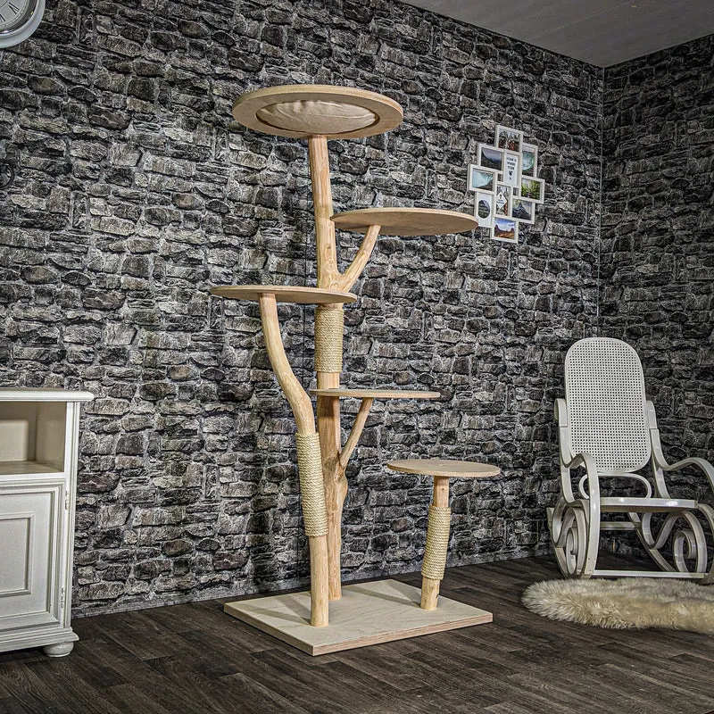 Naturkratzbaum 3167 Kratzbaum Natur Holz Design 175 cm hoch Katzenbaum
