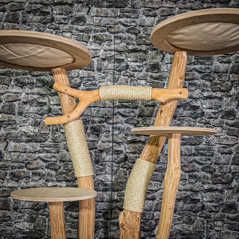 Naturkratzbaum 3164 Kratzbaum Natur Holz Design 155 cm hoch Katzenbaum