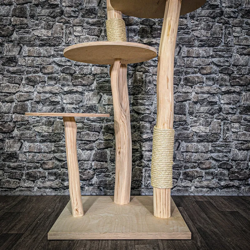 Naturkratzbaum 3163 Kratzbaum Natur Holz Design 145 cm hoch Katzenbaum