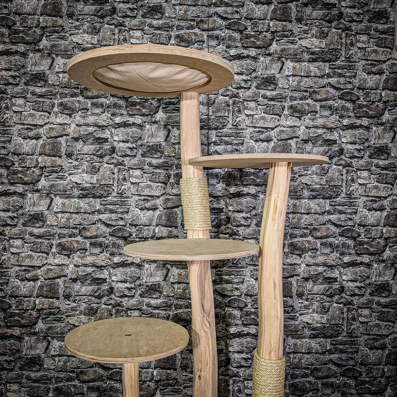 Naturkratzbaum 3163 Kratzbaum Natur Holz Design 145 cm hoch Katzenbaum