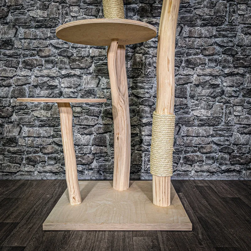 Naturkratzbaum 3163 Kratzbaum Natur Holz Design 145 cm hoch Katzenbaum
