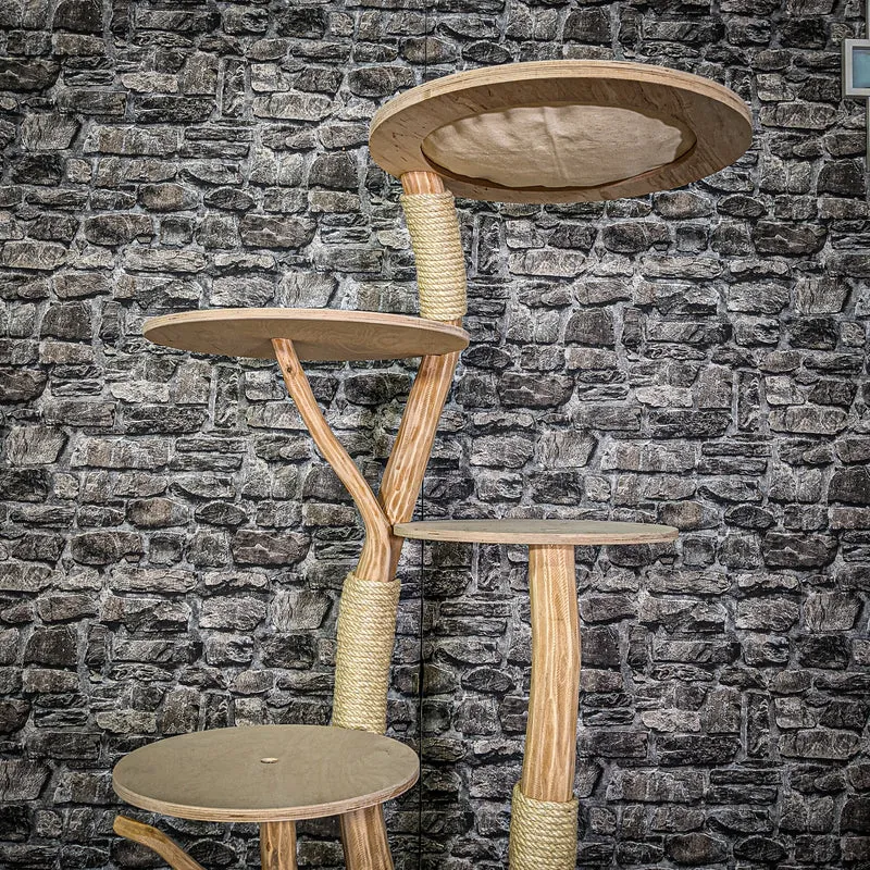 Naturkratzbaum 3160 Kratzbaum Natur Holz Design 145 cm hoch Katzenbaum