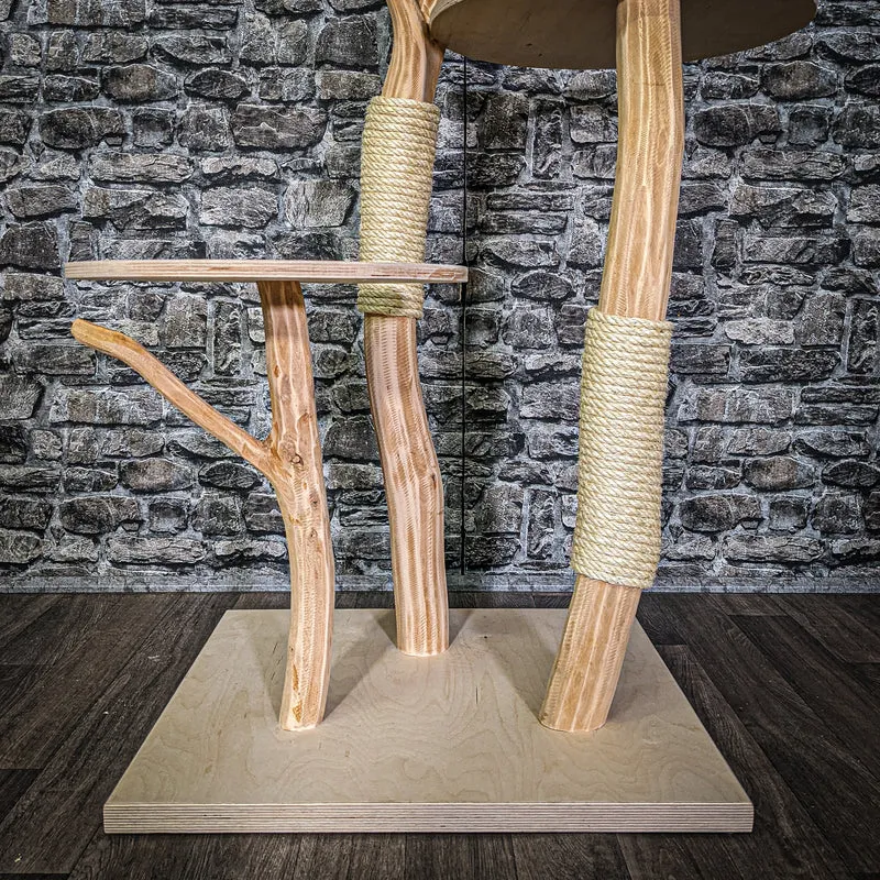 Naturkratzbaum 3160 Kratzbaum Natur Holz Design 145 cm hoch Katzenbaum