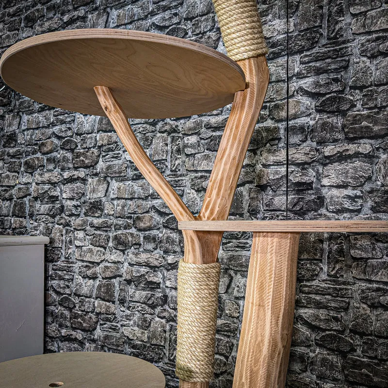 Naturkratzbaum 3160 Kratzbaum Natur Holz Design 145 cm hoch Katzenbaum