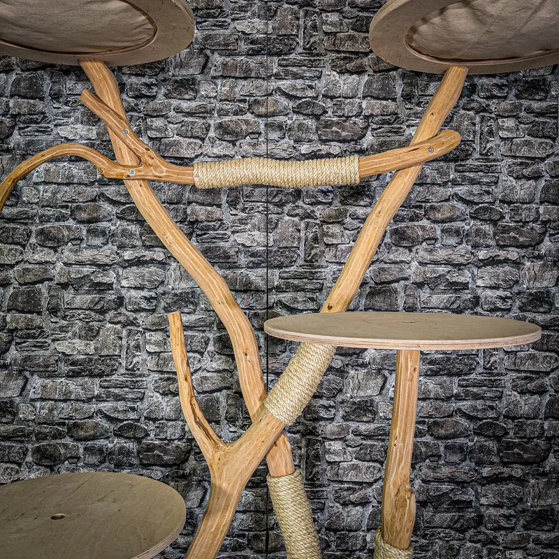 Naturkratzbaum 3159 Kratzbaum Natur Holz Design 185 cm hoch Katzenbaum