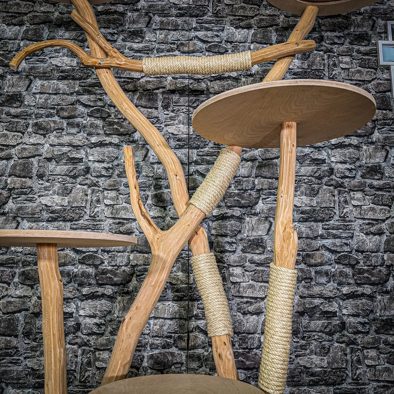 Naturkratzbaum 3159 Kratzbaum Natur Holz Design 185 cm hoch Katzenbaum