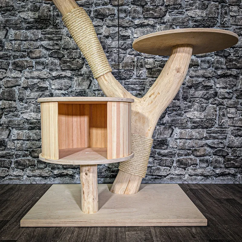 Naturkratzbaum 3158 Kratzbaum Natur Holz Design 110 cm hoch Katzenbaum