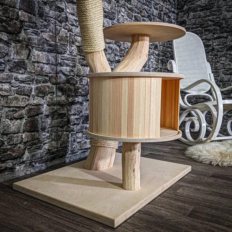 Naturkratzbaum 3158 Kratzbaum Natur Holz Design 110 cm hoch Katzenbaum