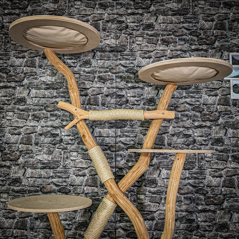 Naturkratzbaum 3153 Kratzbaum Natur Holz Design 190 cm hoch Katzenbaum