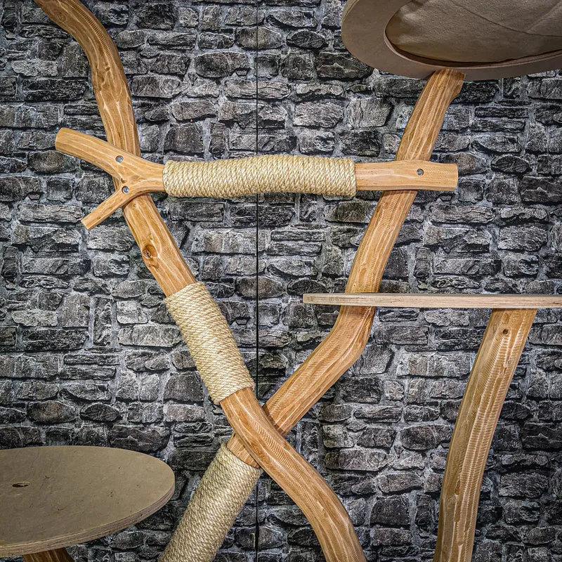 Naturkratzbaum 3153 Kratzbaum Natur Holz Design 190 cm hoch Katzenbaum