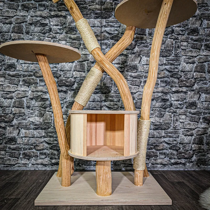 Naturkratzbaum 3153 Kratzbaum Natur Holz Design 190 cm hoch Katzenbaum