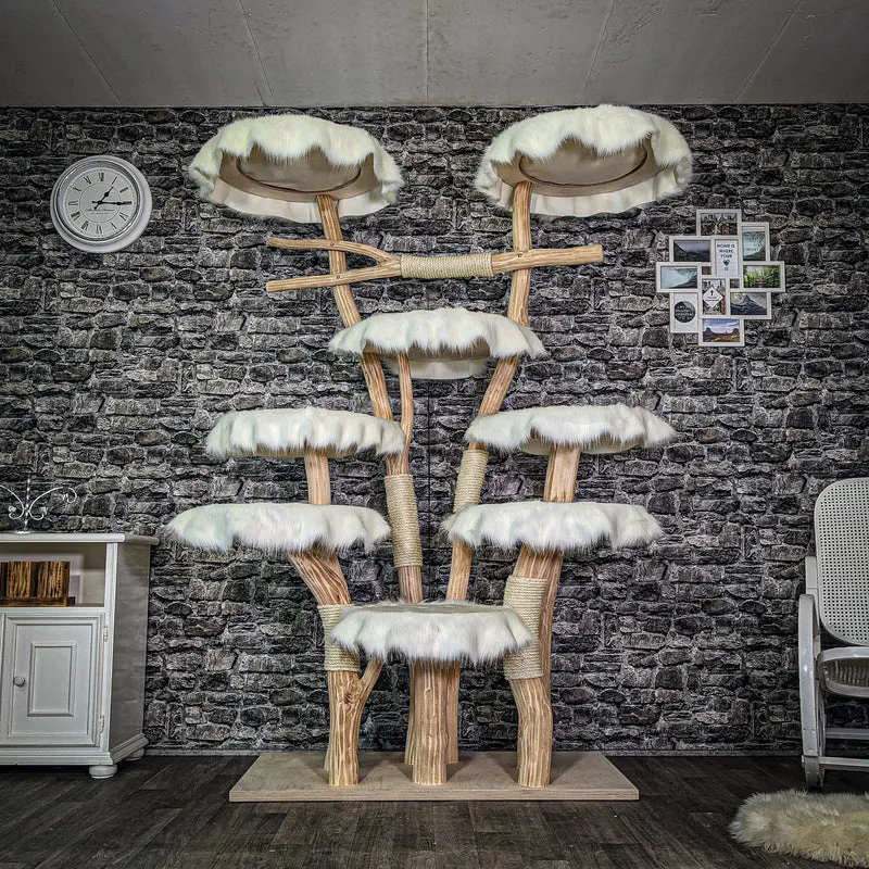 Naturkratzbaum 3149 Kratzbaum Natur Holz Design 206 cm hoch Katzenbaum
