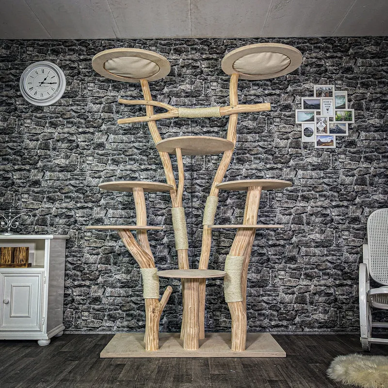 Naturkratzbaum 3149 Kratzbaum Natur Holz Design 206 cm hoch Katzenbaum