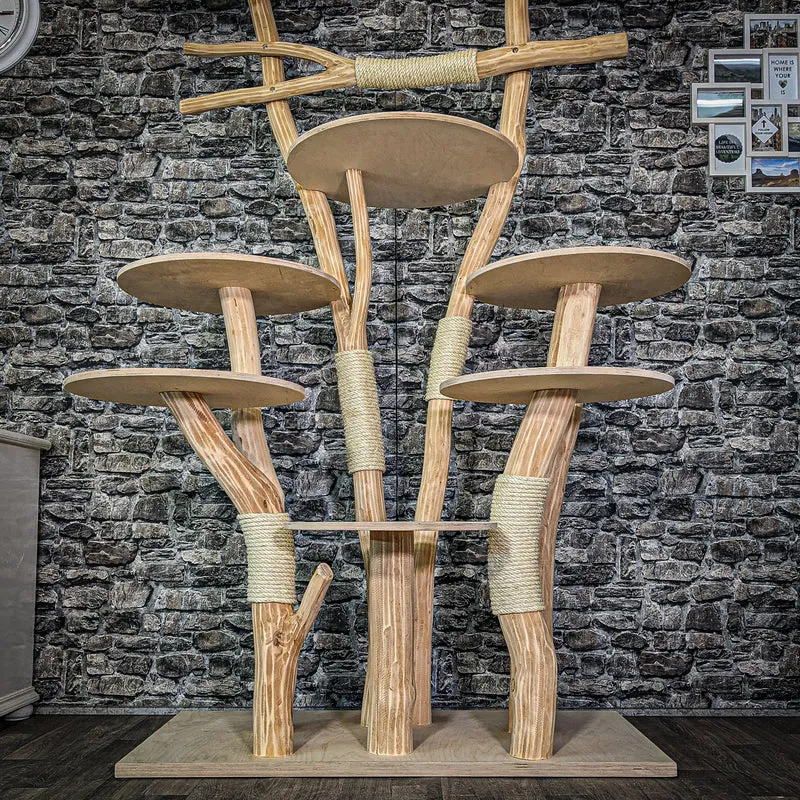 Naturkratzbaum 3149 Kratzbaum Natur Holz Design 206 cm hoch Katzenbaum