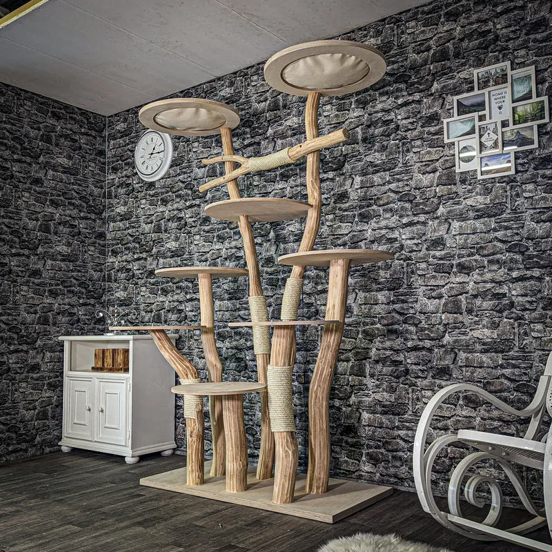 Naturkratzbaum 3149 Kratzbaum Natur Holz Design 206 cm hoch Katzenbaum