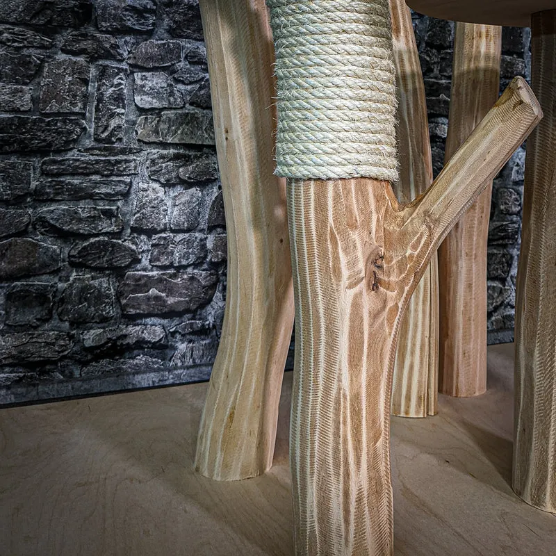 Naturkratzbaum 3149 Kratzbaum Natur Holz Design 206 cm hoch Katzenbaum