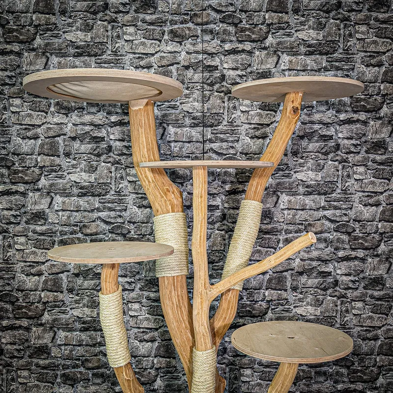 Naturkratzbaum 3144 Kratzbaum Natur Holz Design 143 cm hoch Katzenbaum