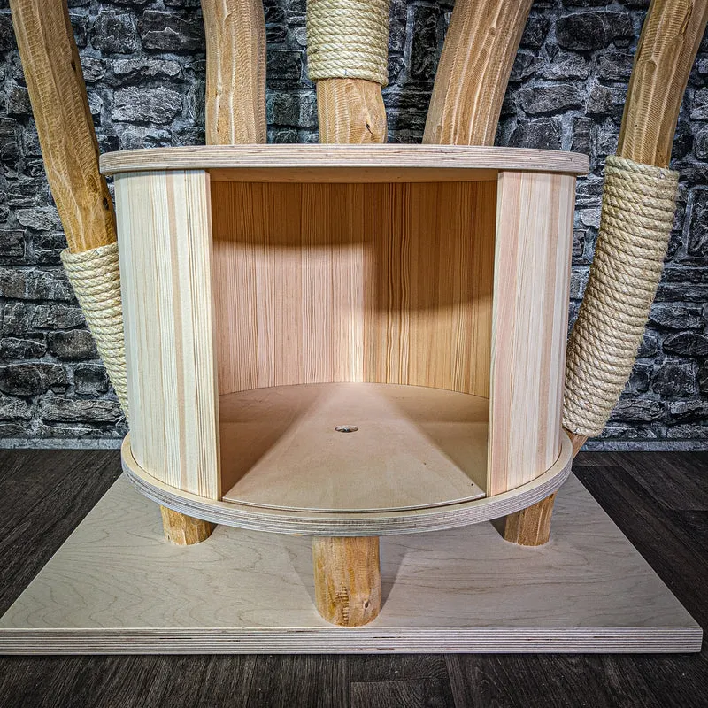Naturkratzbaum 3141 Kratzbaum Natur Holz Design 196 cm hoch Katzenbaum