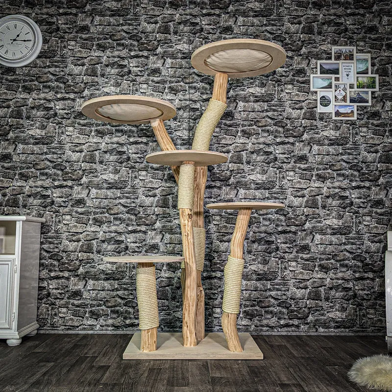 Naturkratzbaum 3140 Kratzbaum Natur Holz Design 175 cm hoch Katzenbaum