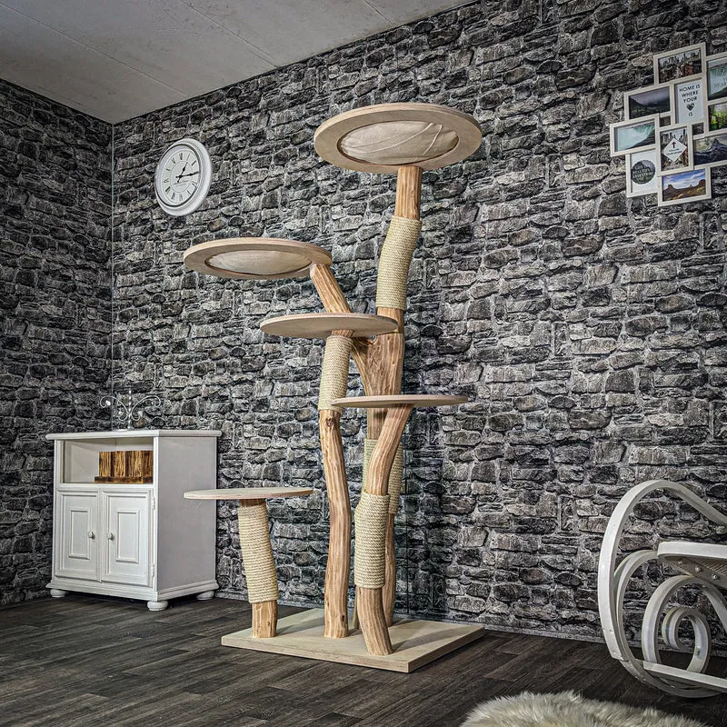 Naturkratzbaum 3140 Kratzbaum Natur Holz Design 175 cm hoch Katzenbaum