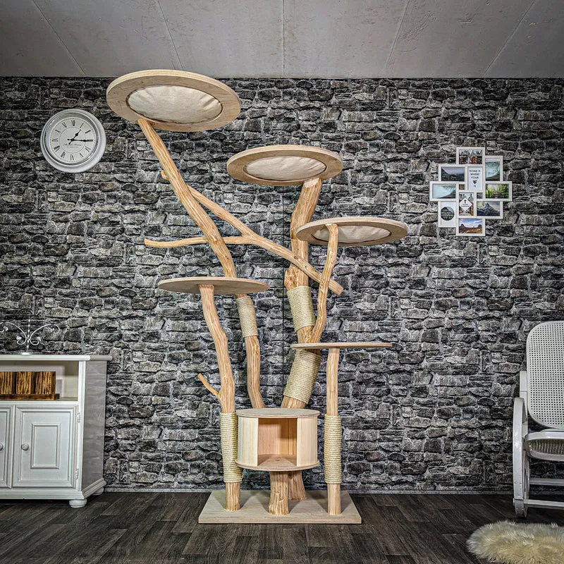 Naturkratzbaum 3138 Kratzbaum Natur Holz Design 190 cm hoch Katzenbaum