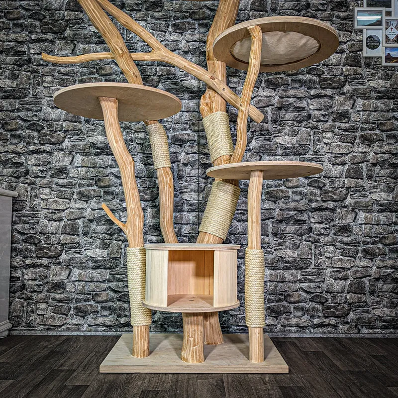 Naturkratzbaum 3138 Kratzbaum Natur Holz Design 190 cm hoch Katzenbaum