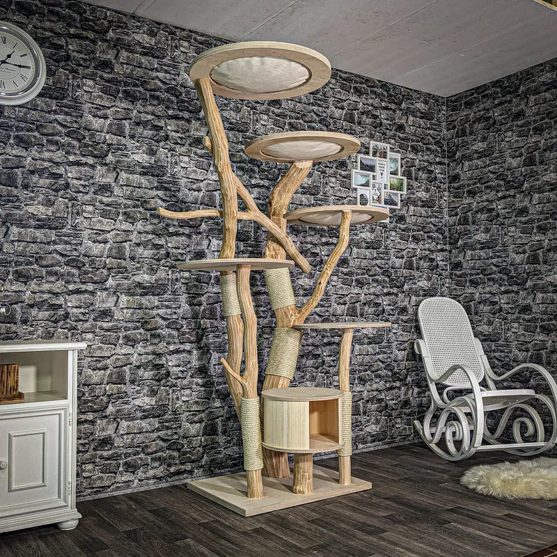 Naturkratzbaum 3138 Kratzbaum Natur Holz Design 190 cm hoch Katzenbaum