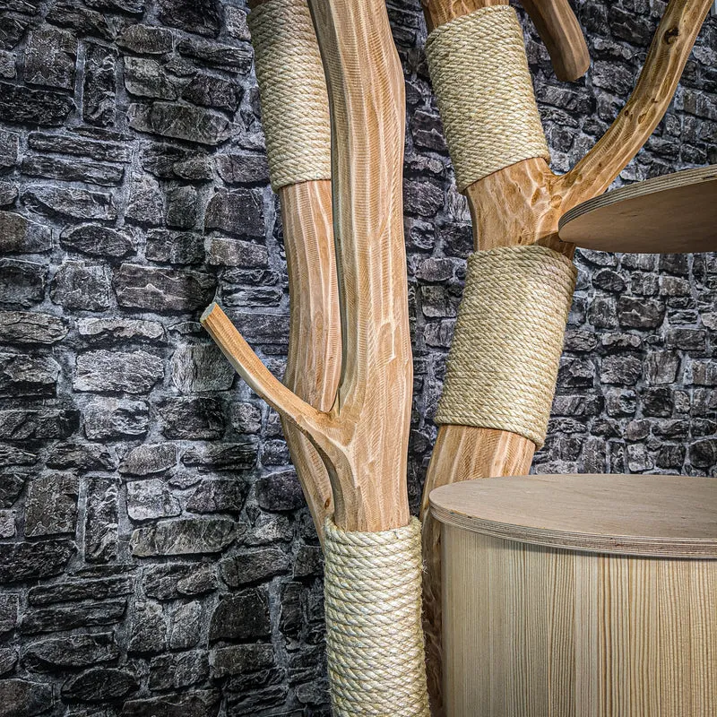 Naturkratzbaum 3138 Kratzbaum Natur Holz Design 190 cm hoch Katzenbaum