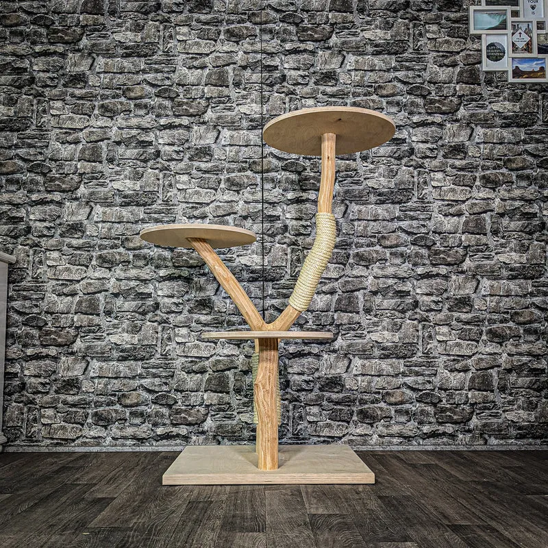 Naturkratzbaum 3137 Kratzbaum Natur Holz Design 115 cm hoch Katzenbaum