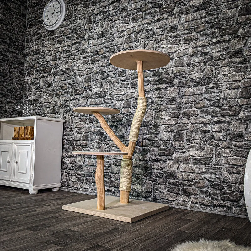 Naturkratzbaum 3137 Kratzbaum Natur Holz Design 115 cm hoch Katzenbaum