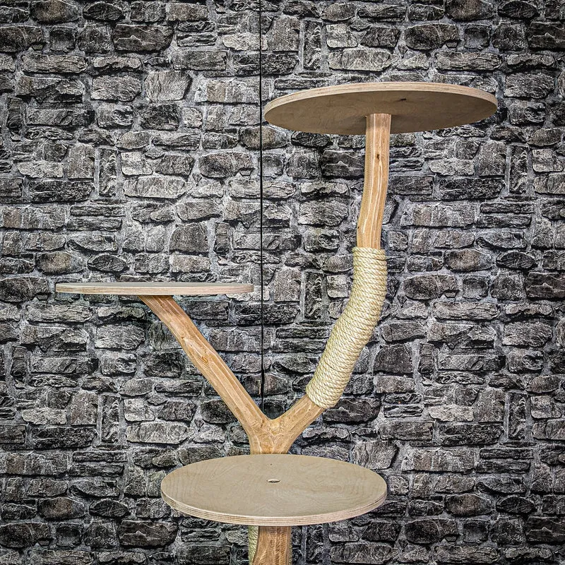 Naturkratzbaum 3137 Kratzbaum Natur Holz Design 115 cm hoch Katzenbaum