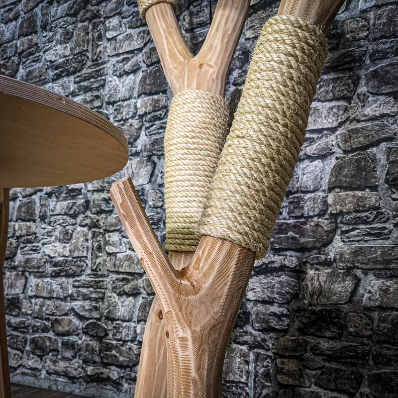 Naturkratzbaum 3237 Kratzbaum Natur Holz Design 214 cm hoch Katzenbaum