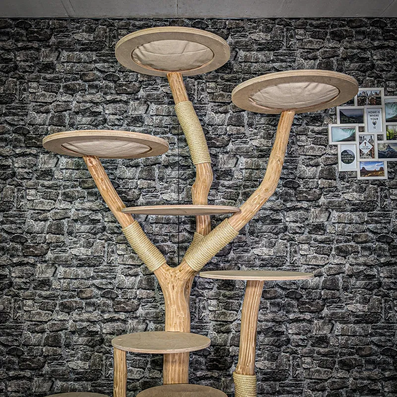 Naturkratzbaum 3236 Kratzbaum Natur Holz Design 211 cm hoch Katzenbaum