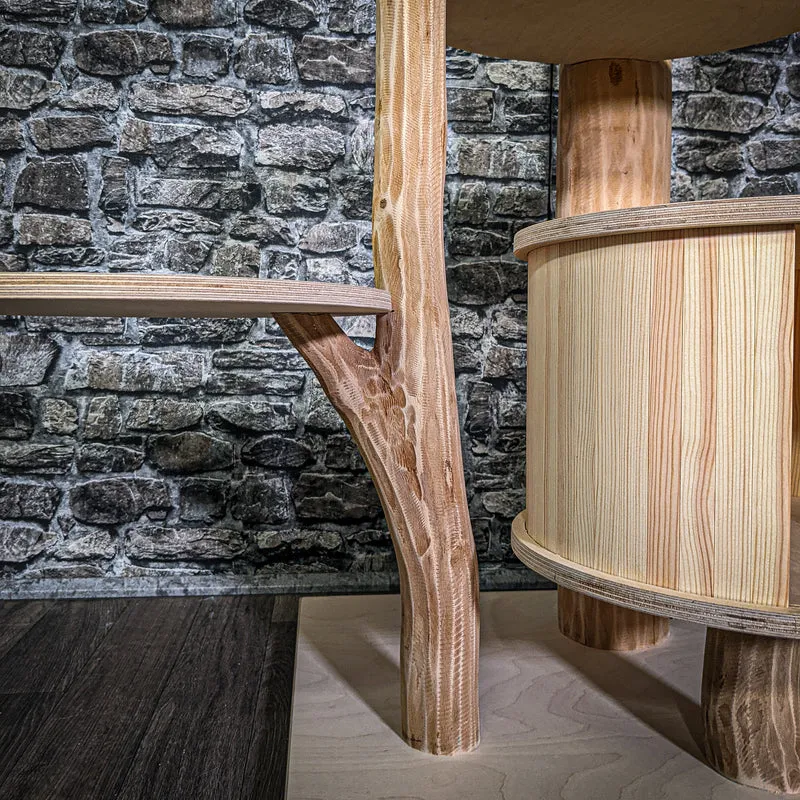 Naturkratzbaum 3236 Kratzbaum Natur Holz Design 211 cm hoch Katzenbaum