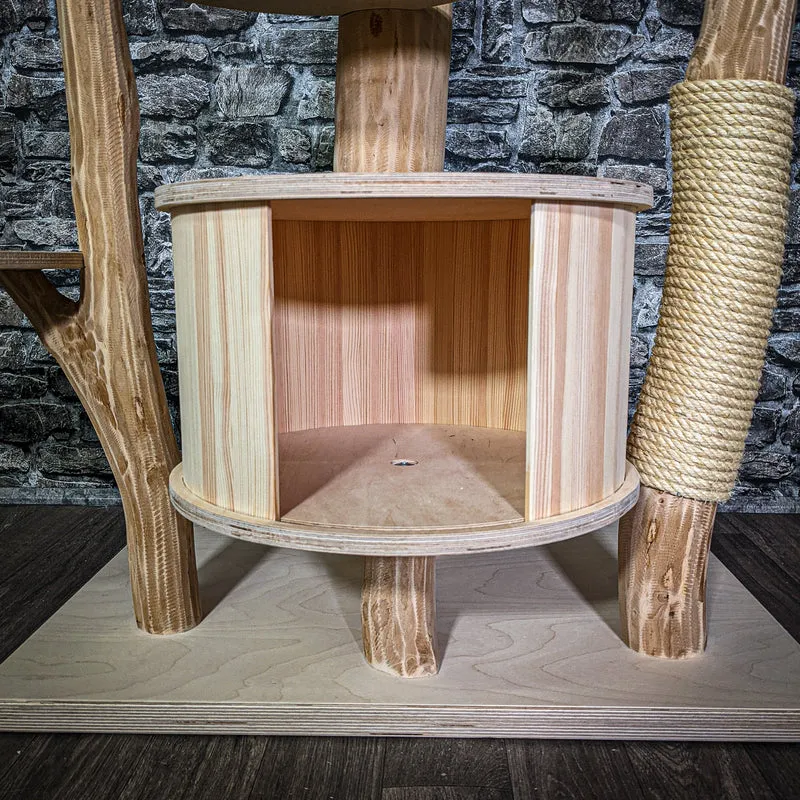 Naturkratzbaum 3236 Kratzbaum Natur Holz Design 211 cm hoch Katzenbaum