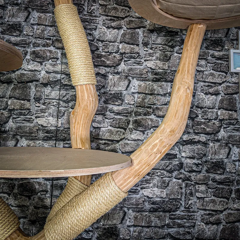 Naturkratzbaum 3236 Kratzbaum Natur Holz Design 211 cm hoch Katzenbaum