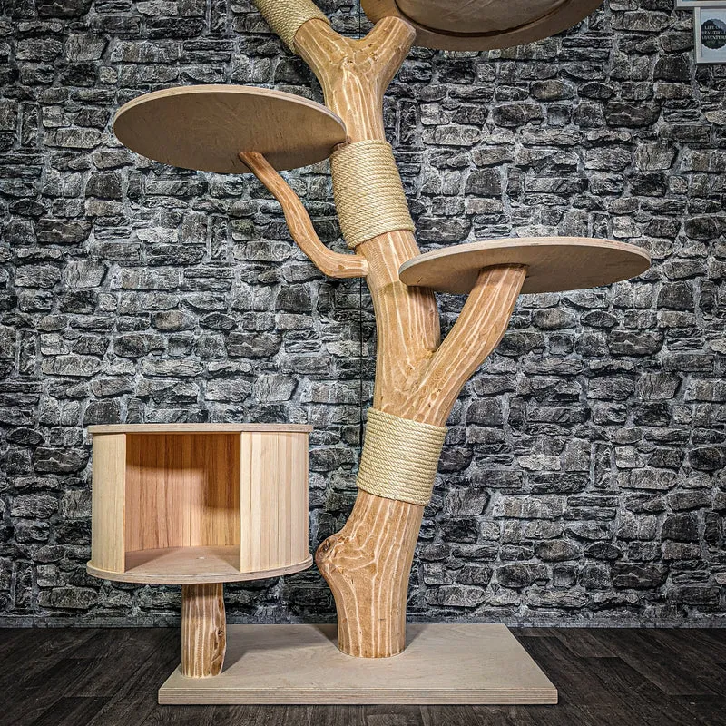 Naturkratzbaum 3235 Kratzbaum Natur Holz Design 177 cm hoch Katzenbaum