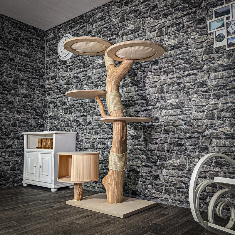 Naturkratzbaum 3235 Kratzbaum Natur Holz Design 177 cm hoch Katzenbaum